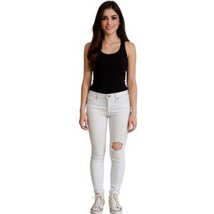 Jeans Hollister White Denim Skinny Distressed WOMEN'S WOMAN'S Size 5 Juniors